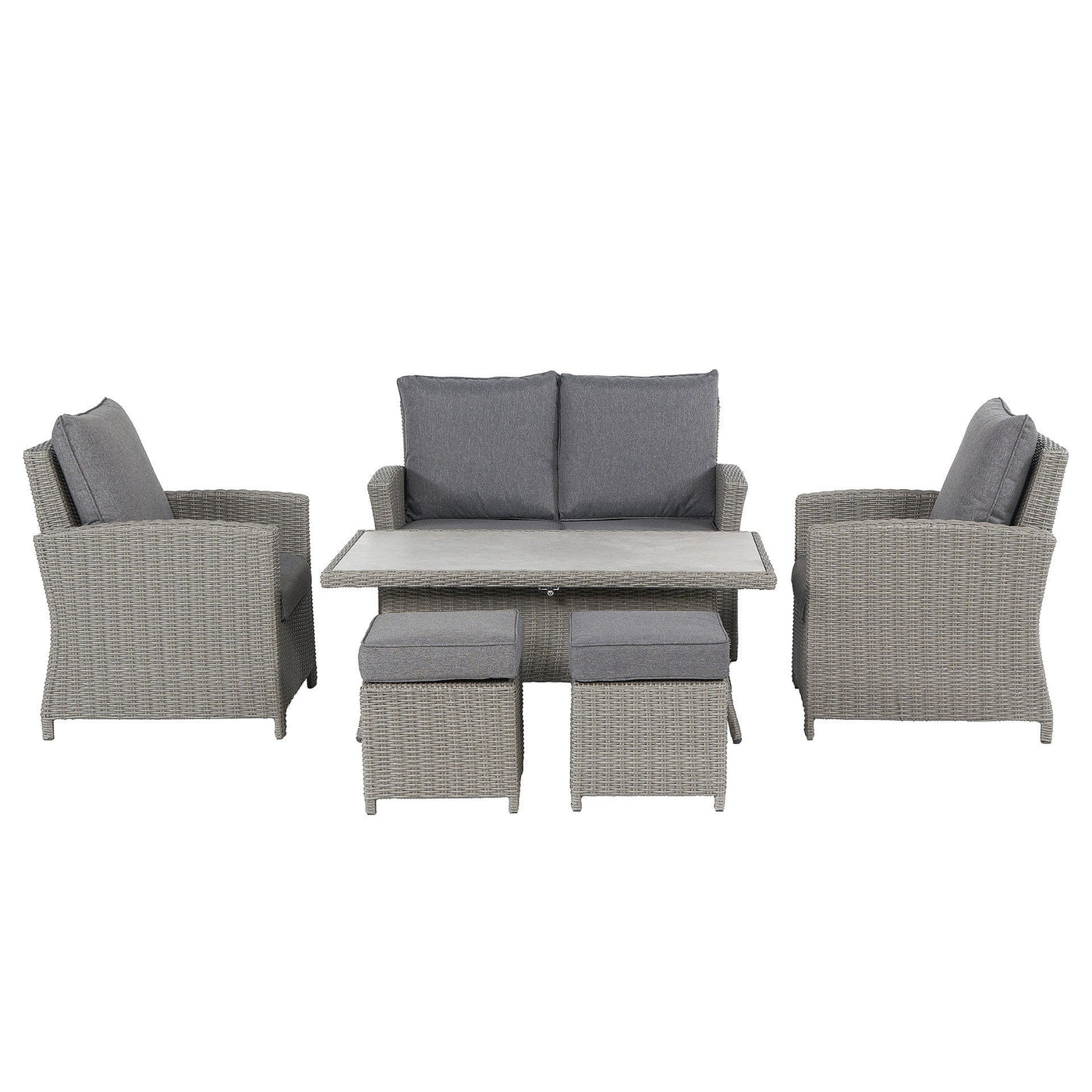 Pacific Lifestyle Outdoors Slate Grey Barbados 2 Seater Lounge Set with Ceramic Top House of Isabella UK