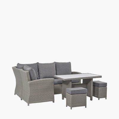 Pacific Lifestyle Outdoors Slate Grey Barbados Compact Corner Set with Ceramic Top House of Isabella UK