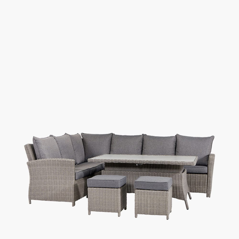 Slate Grey Barbados Corner Set Long Right with Ceramic Top.