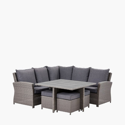 Pacific Lifestyle Outdoors Slate Grey Barbados Square Corner Seating Set with Ceramic Top House of Isabella UK