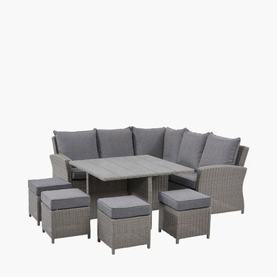 Pacific Lifestyle Outdoors Slate Grey Barbados Square Corner Seating Set with Ceramic Top House of Isabella UK