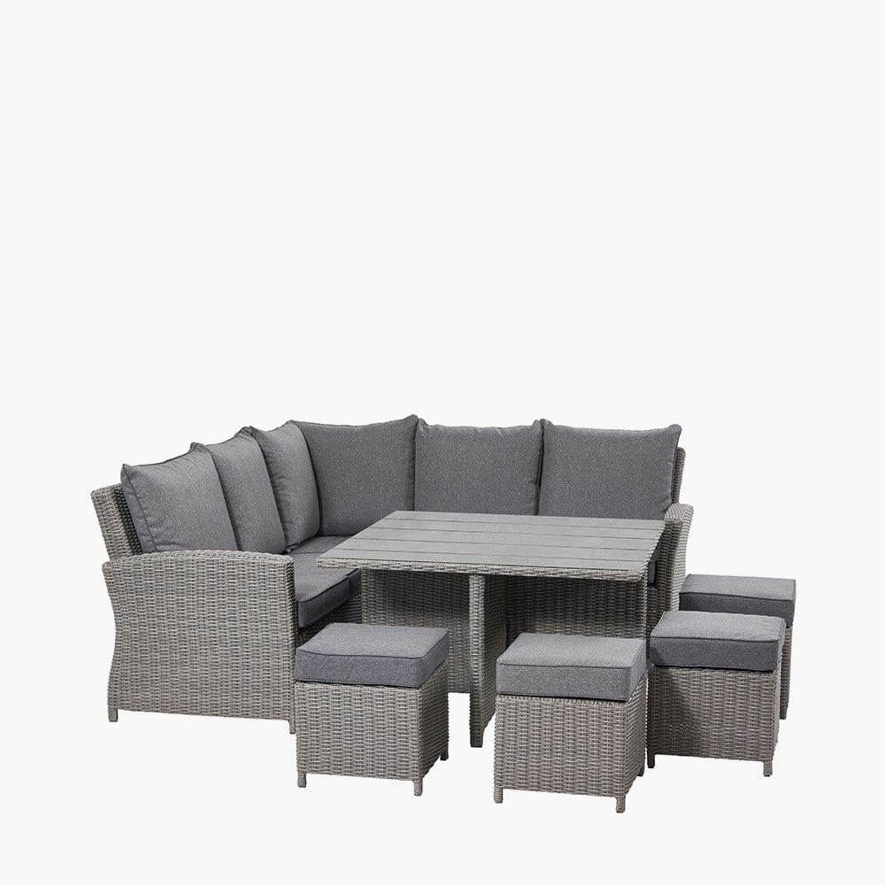 Pacific Lifestyle Outdoors Slate Grey Barbados Square Corner Seating Set with Ceramic Top House of Isabella UK