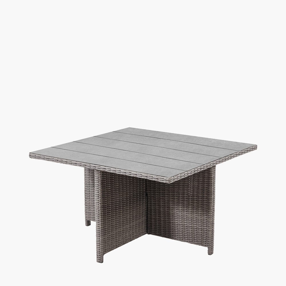 Slate Grey Barbados Square Corner Seating Set with Ceramic Top.