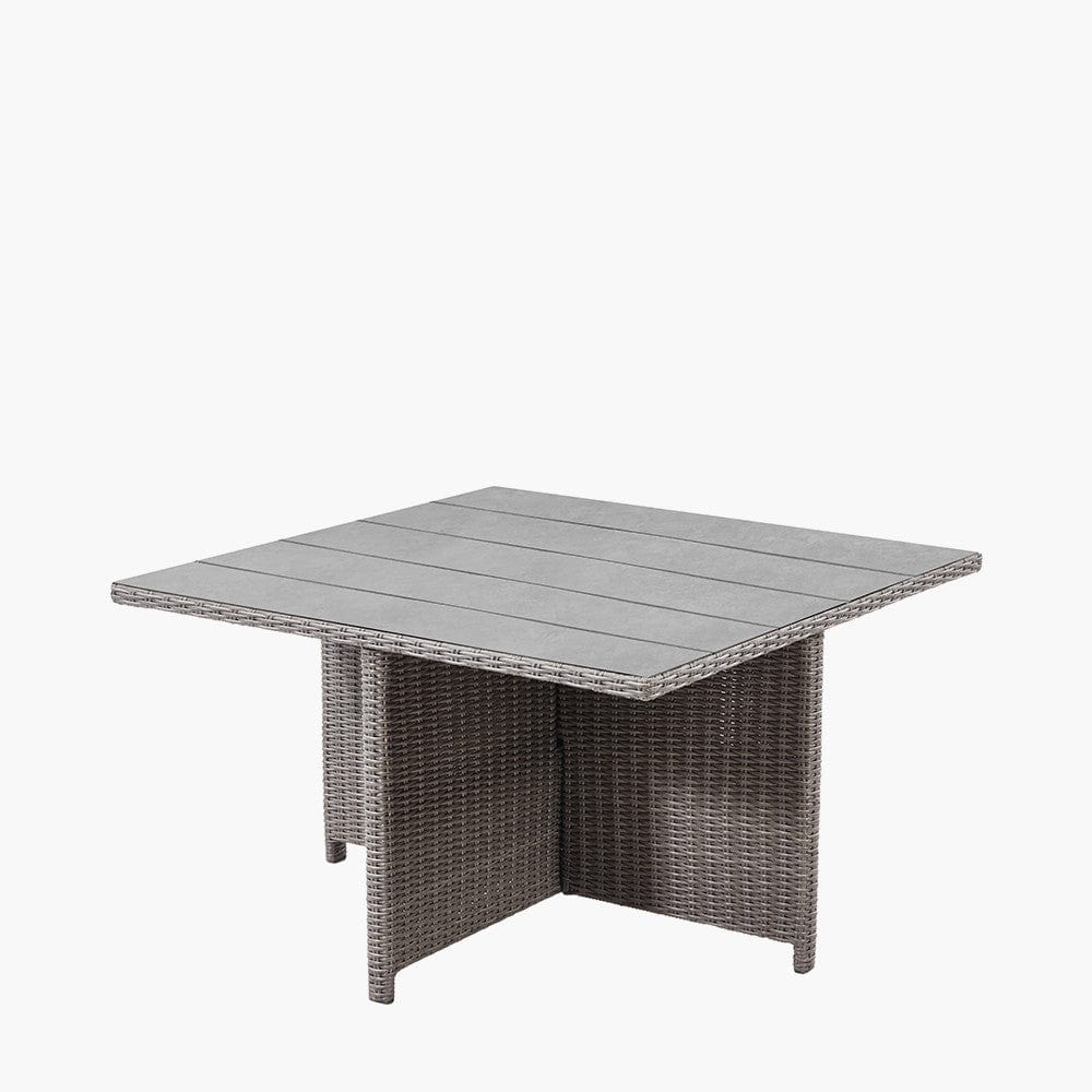 Pacific Lifestyle Outdoors Slate Grey Barbados Square Corner Seating Set with Ceramic Top House of Isabella UK