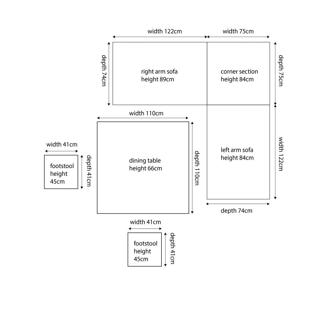 Slate Grey Barbados Square Corner Set with Polywood Top.