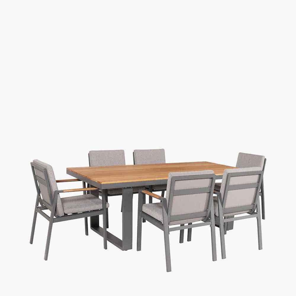 Stockholm Anthracite 6 Seater Dining Set.