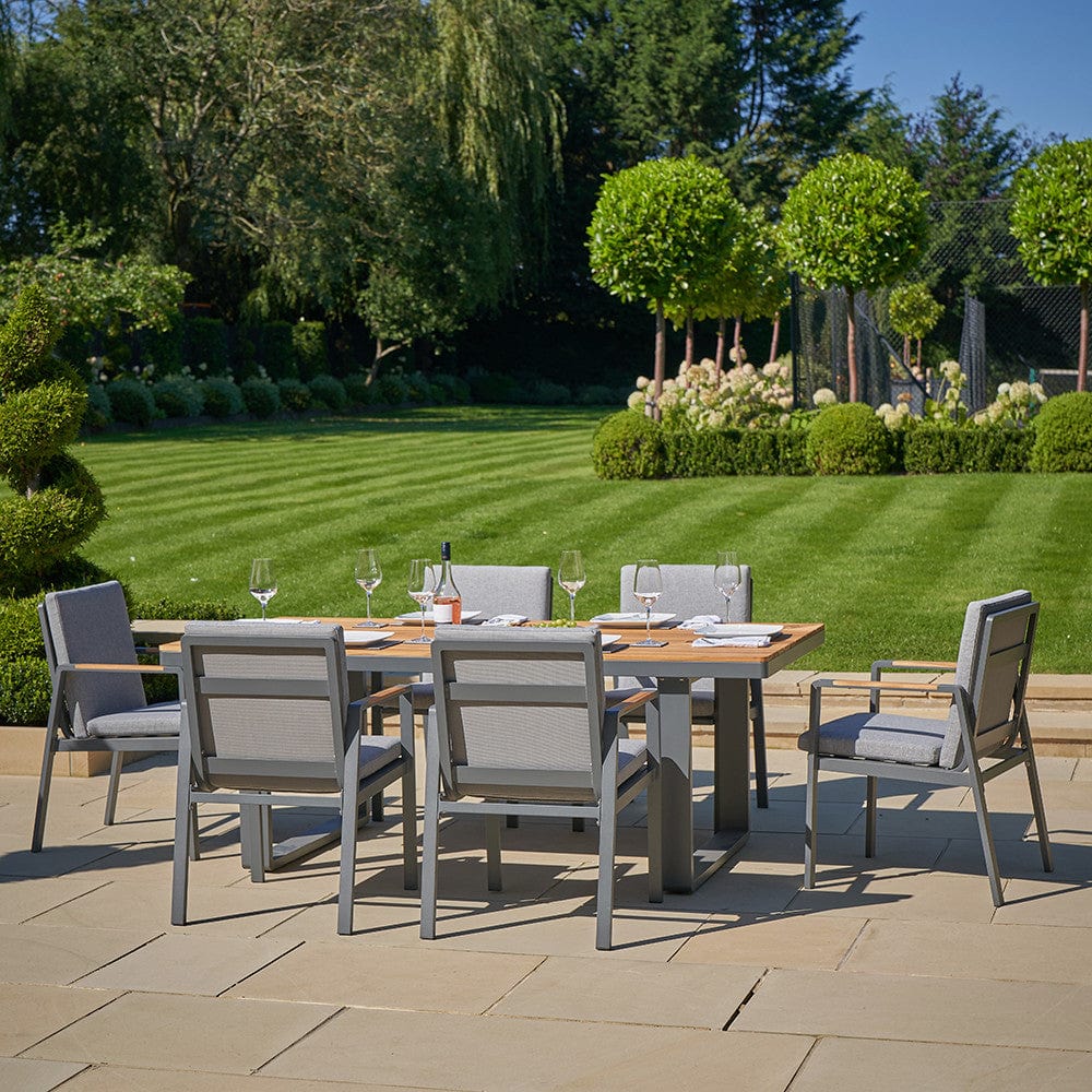 Stockholm Anthracite 6 Seater Dining Set.