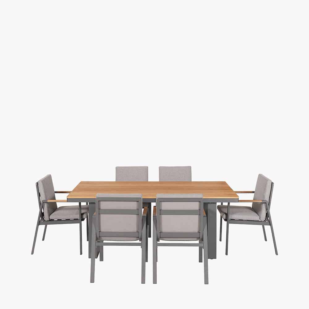 Stockholm Anthracite 6 Seater Dining Set.