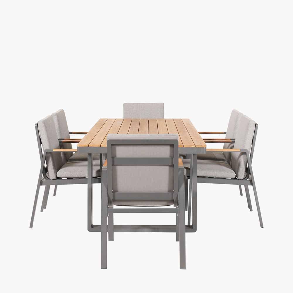 Pacific Lifestyle Outdoors Stockholm Anthracite 6 Seater Dining Set House of Isabella UK