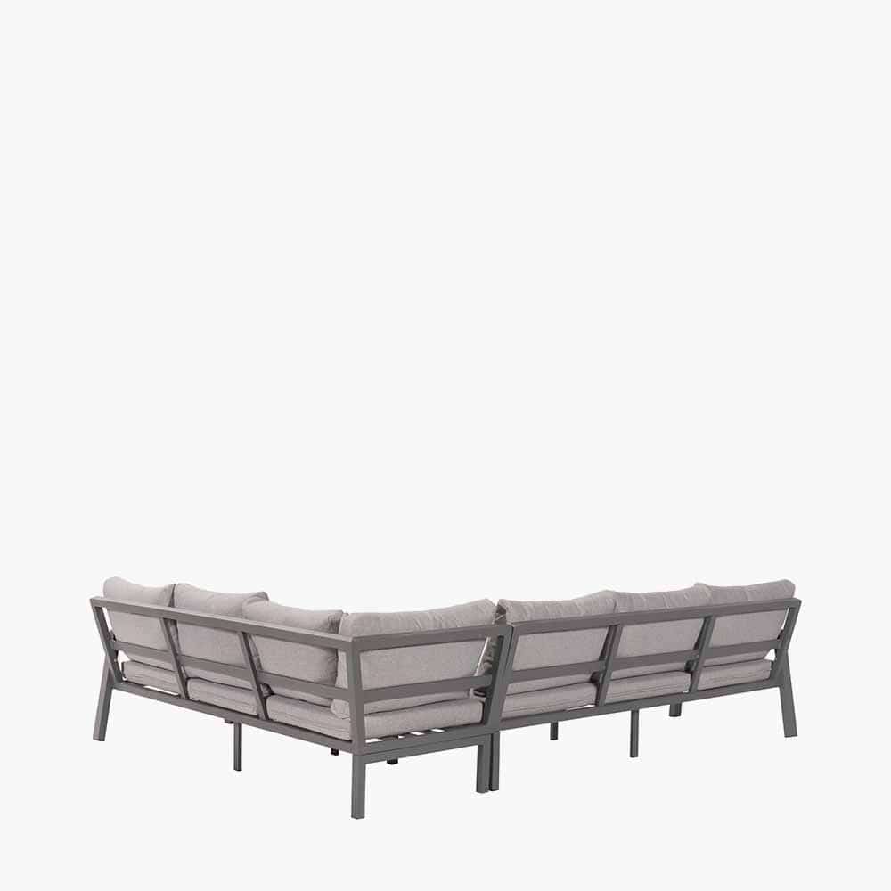 Stockholm Anthracite Corner Set with Fire Pit Table.