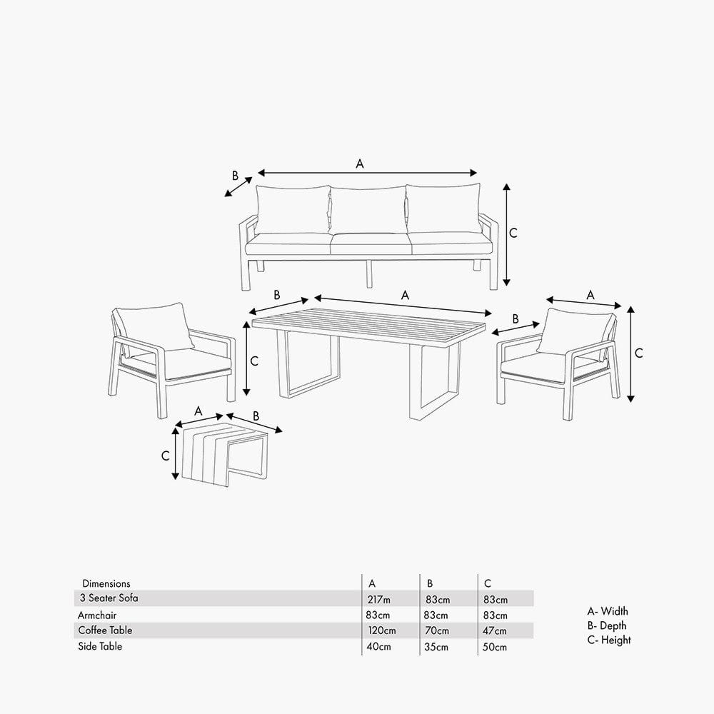 Pacific Lifestyle Outdoors Stockholm Anthracite Lounge Set House of Isabella UK