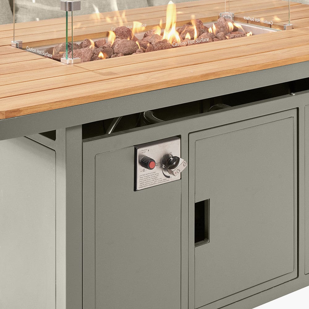 Stockholm Limestone Corner Set including Fire Pit Table.