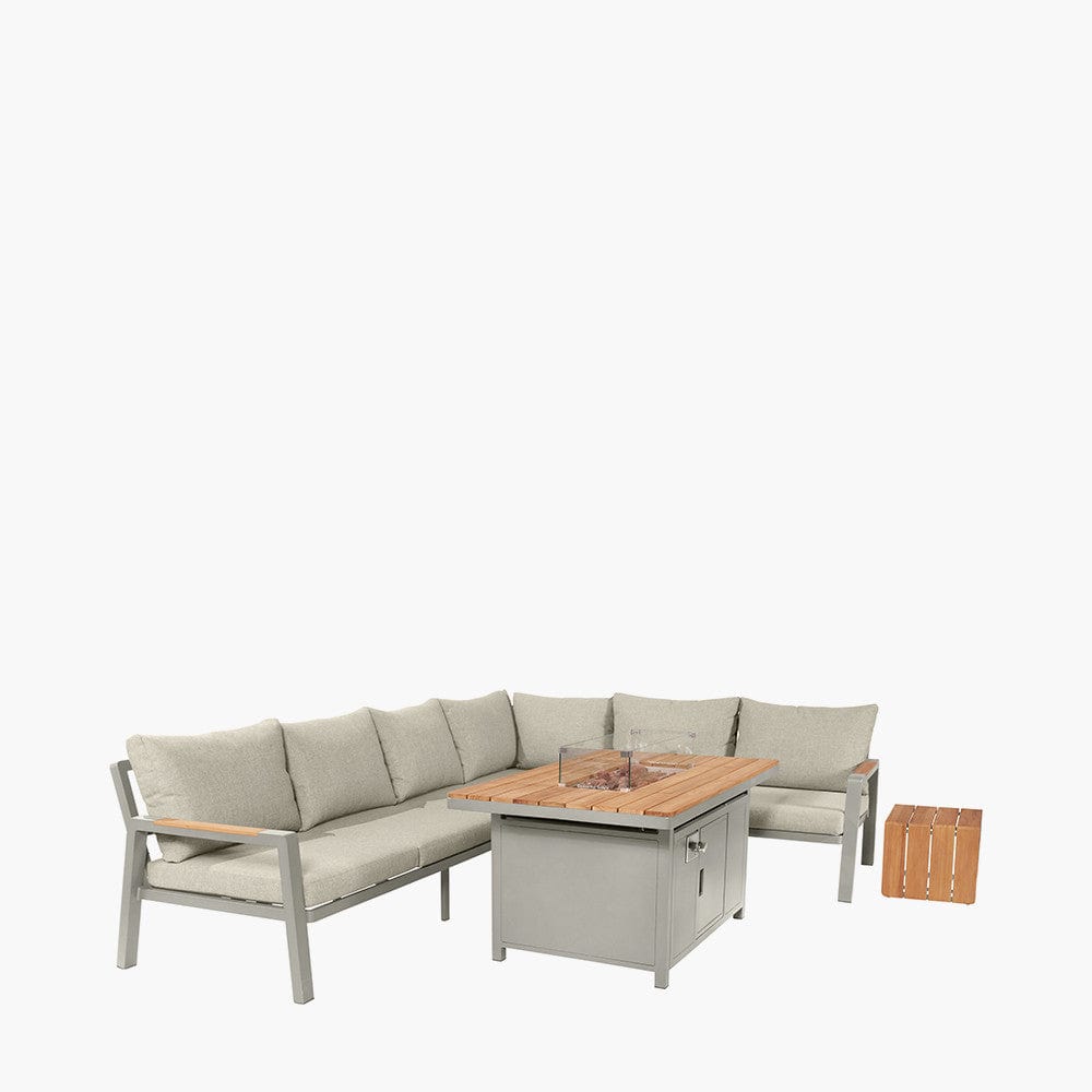 Stockholm Limestone Corner Set including Fire Pit Table.