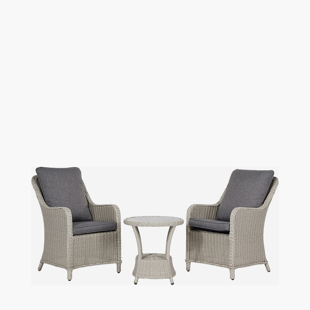 Stone Grey Antigua Bistro Set with Ceramic Top.