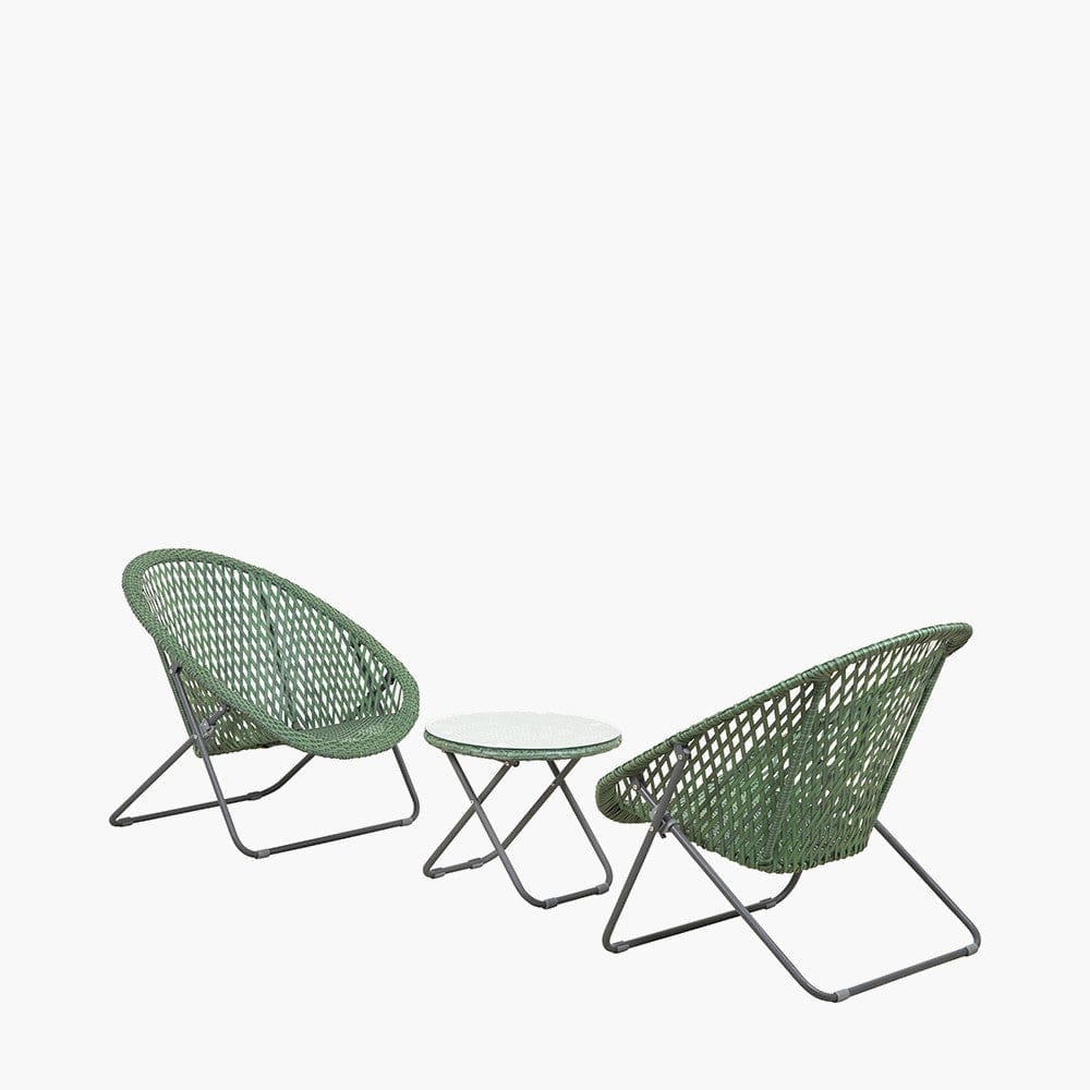 Tobs Outdoor Green Foldable Loungers Set.