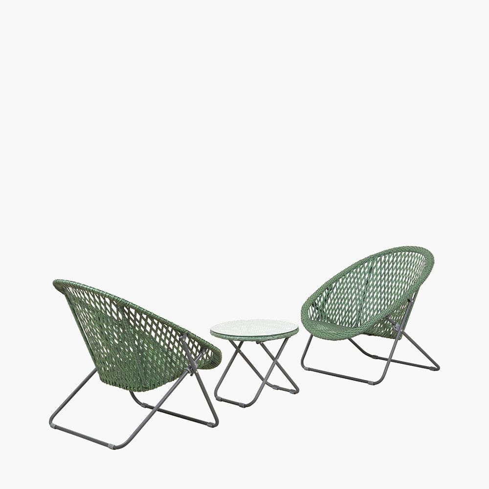 Tobs Outdoor Green Foldable Loungers Set.