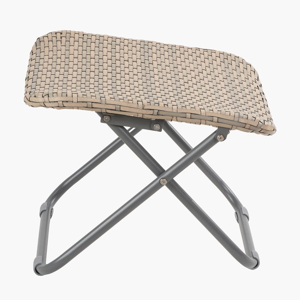 Tobs Outdoor Grey Foldable Loungers and Footstools Set.