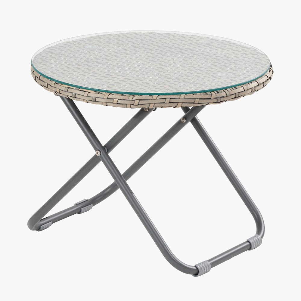 Tobs Outdoor Grey Foldable Loungers and Footstools Set.