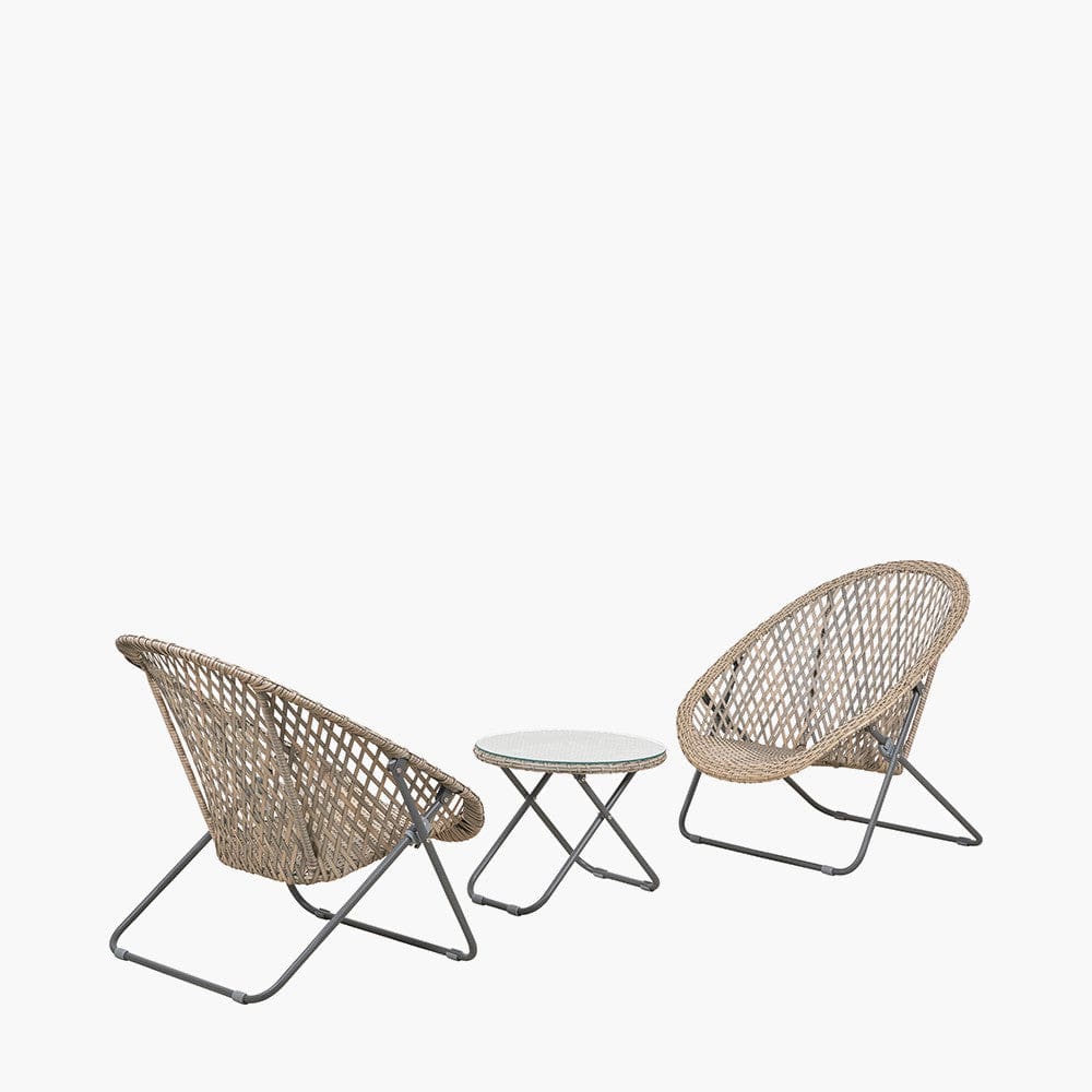 Tobs Outdoor Grey Foldable Loungers Set.