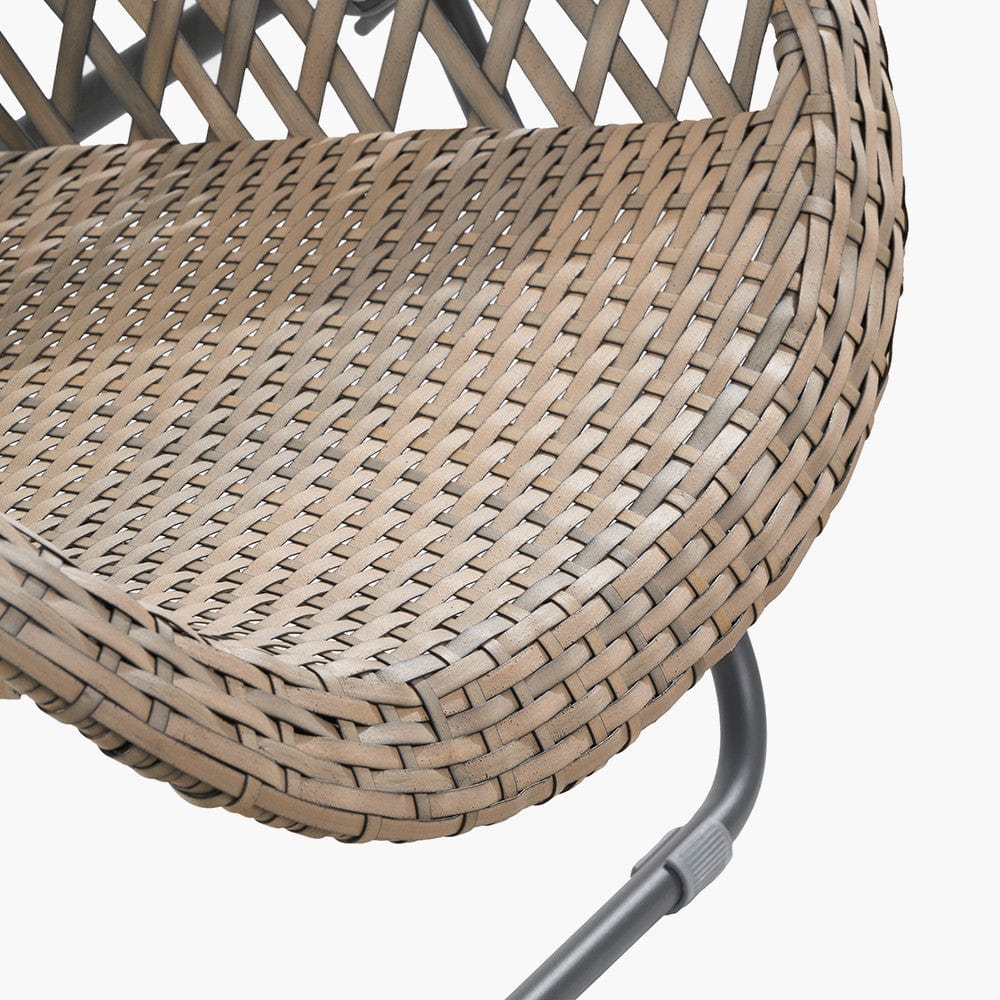 Tobs Outdoor Grey Foldable Loungers Set with Oval Table.