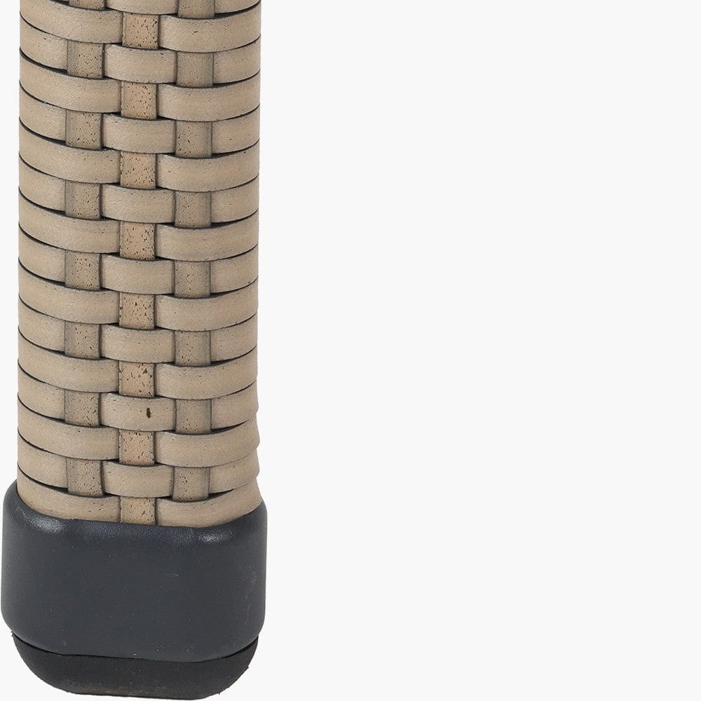 Tobs Outdoor Grey Synthetic Rattan Bench & Two Armchairs Bistro Set.