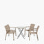 Tobs Outdoor Grey Synthetic Rattan Bench & Two Armchairs Bistro Set.