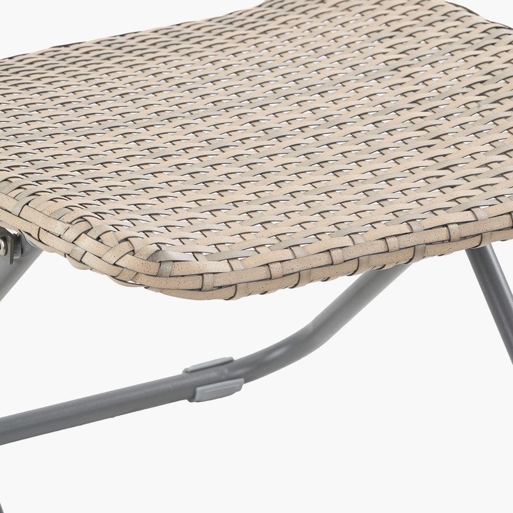 Tobs Outdoor Grey Synthetic Rattan Folding Footstool.