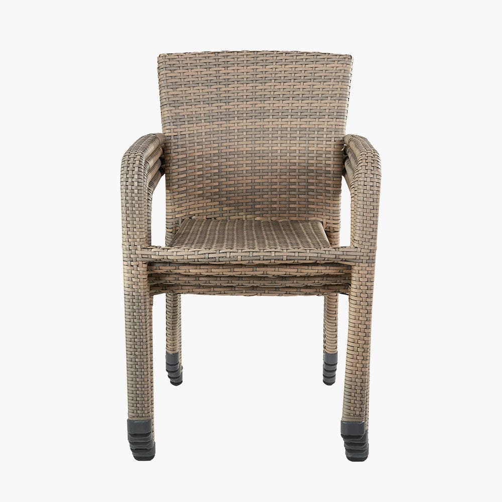 Tobs Outdoor Grey Synthetic Rattan Stacking Chair.