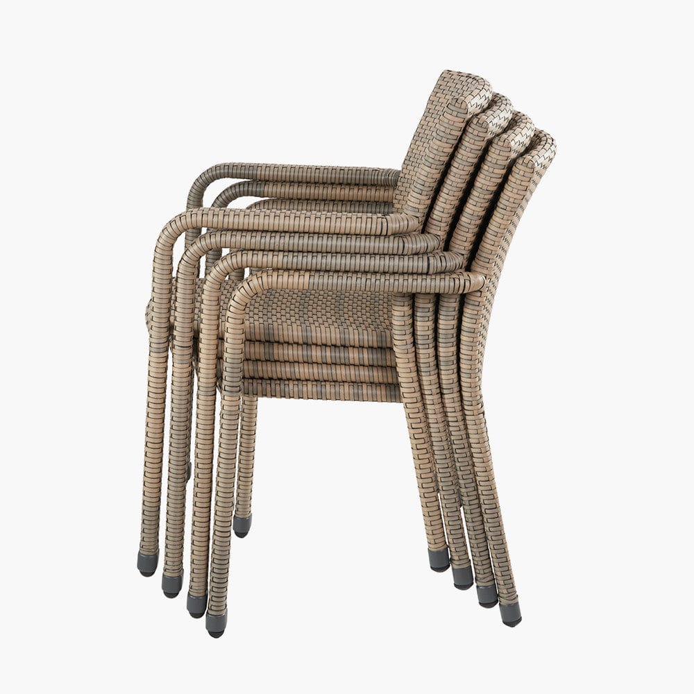 Tobs Outdoor Grey Synthetic Rattan Stacking Chair.
