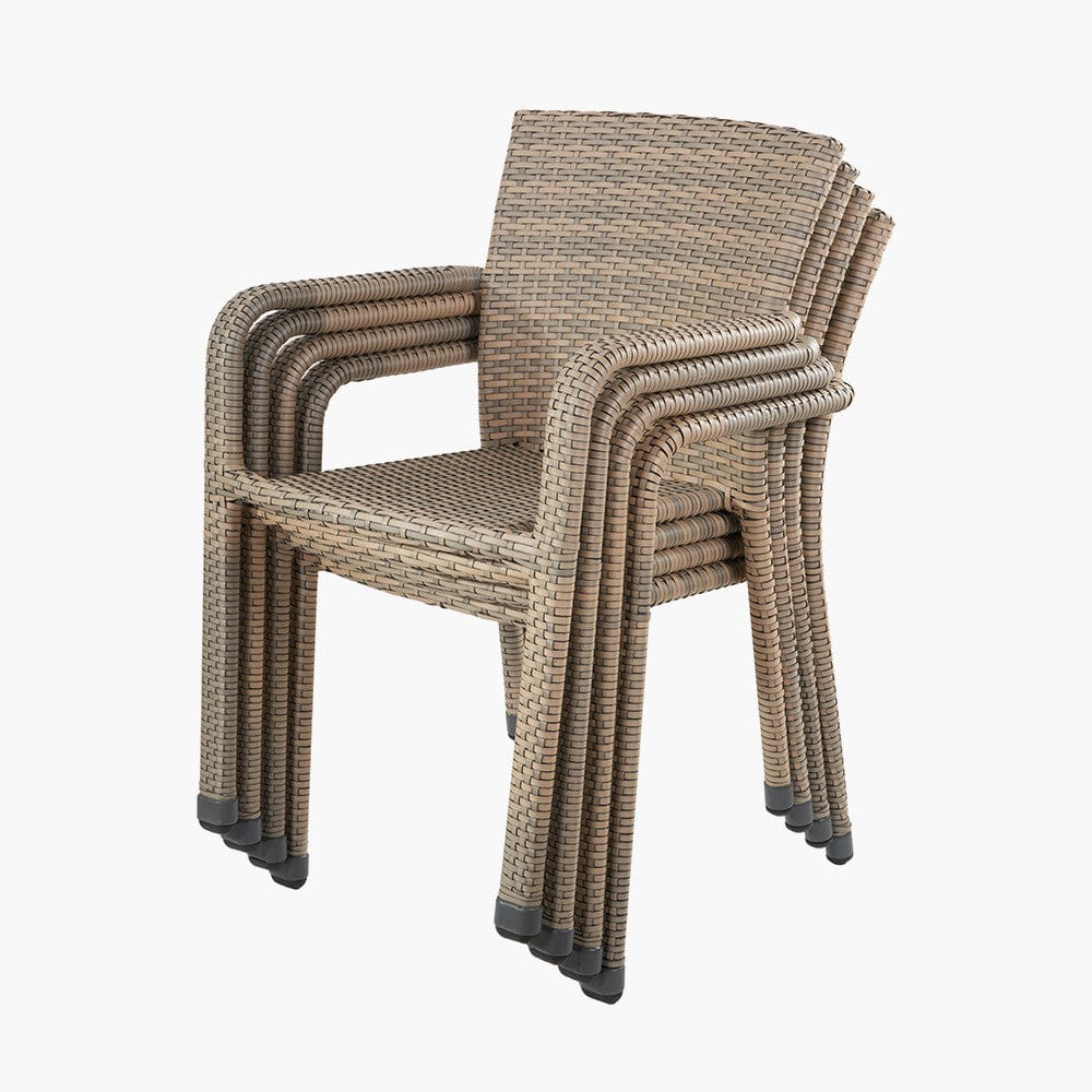 Tobs Outdoor Grey Synthetic Rattan Stacking Chair.