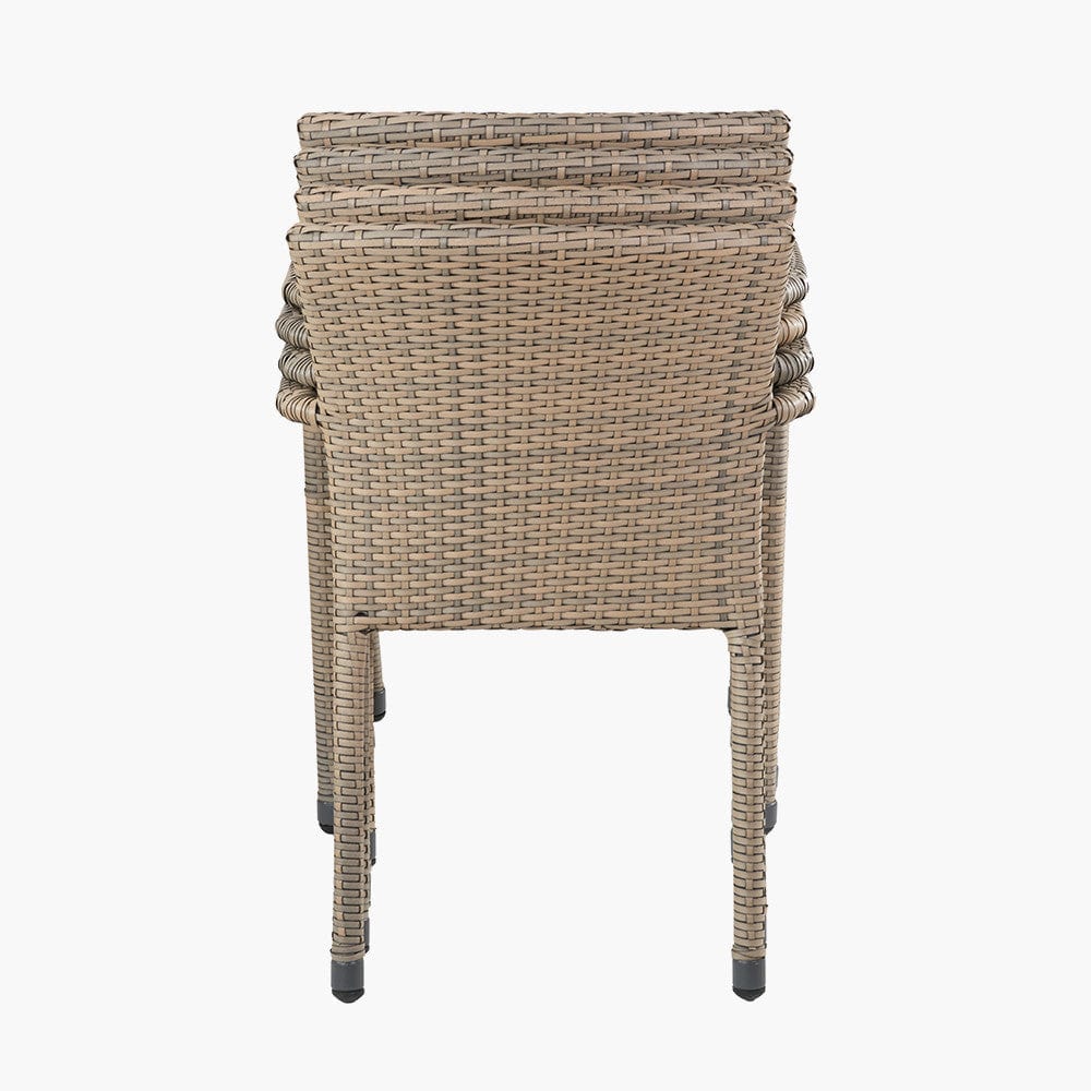 Tobs Outdoor Grey Synthetic Rattan Stacking Chair.
