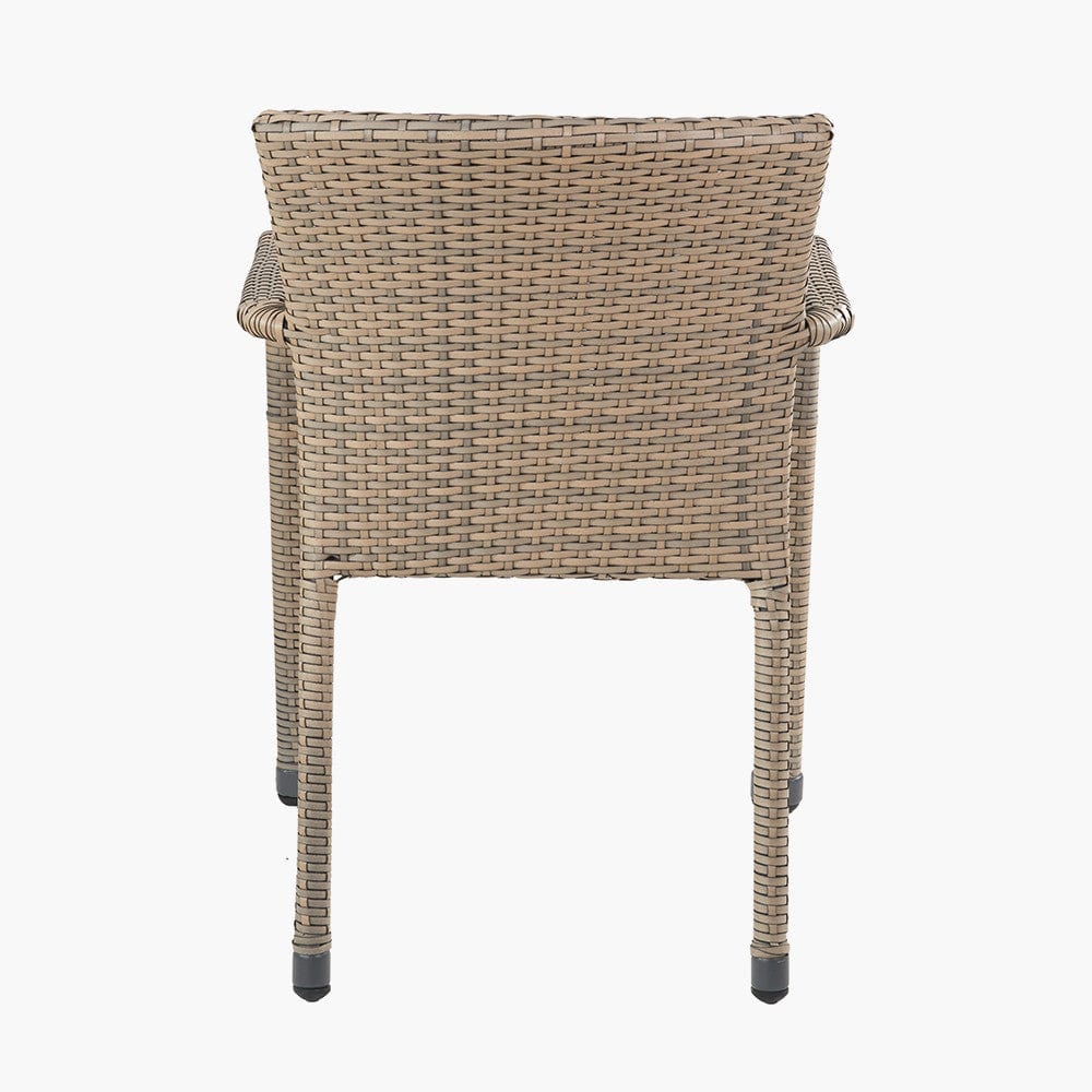 Tobs Outdoor Grey Synthetic Rattan Stacking Chair.