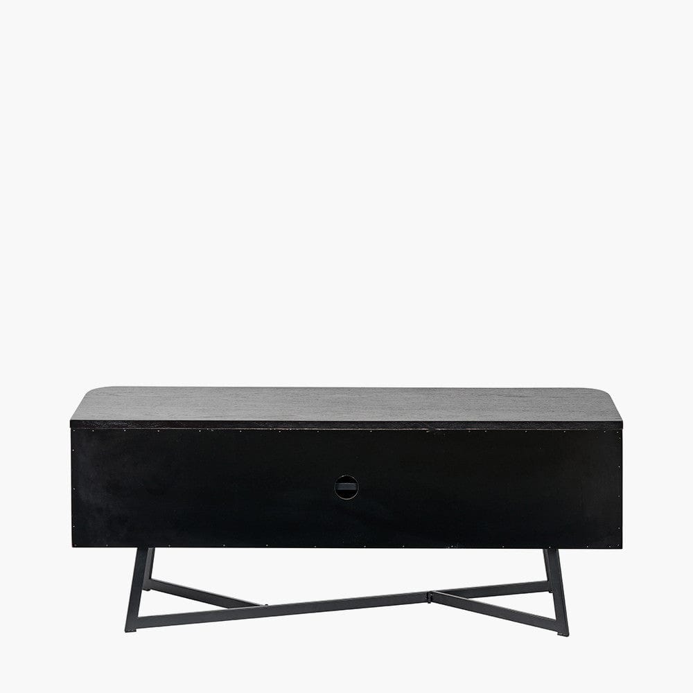 Ukiah Black Ash Veneer and Black Metal 2 Door Low Unit.