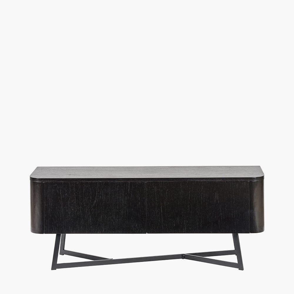 Ukiah Black Ash Veneer and Black Metal 2 Door Low Unit.