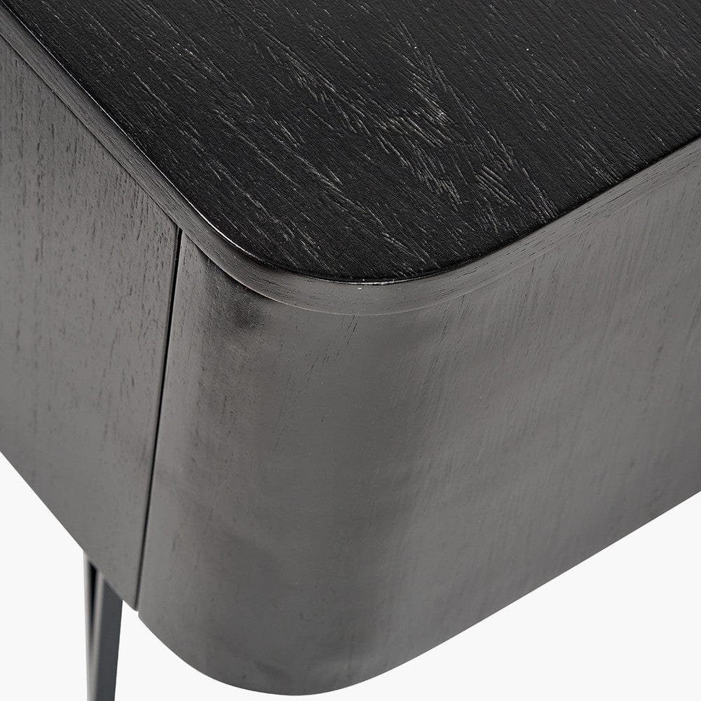 Ukiah Black Ash Veneer and Black Metal 2 Door Low Unit.