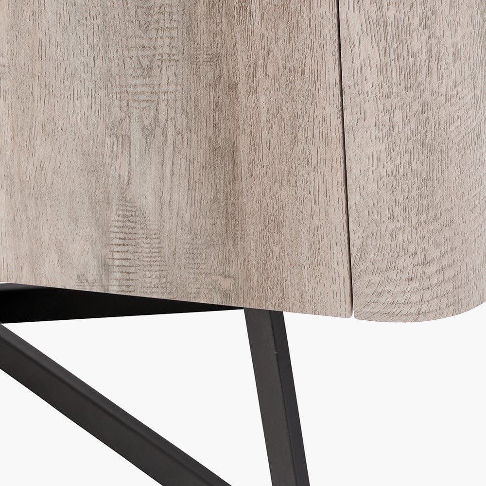 Ukiah Grey Oak Veneer and Black Metal 2 Door Low Unit.