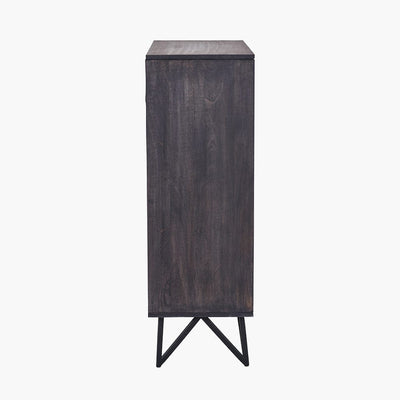 Pacific Lifestyle Outdoors Verde Black Mango Wood and Stone Veneer 2 Door Bar Cabinet House of Isabella UK