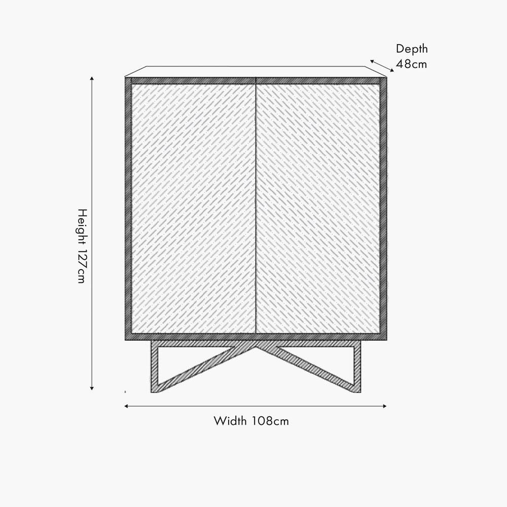Verde Black Mango Wood and Stone Veneer 2 Door Bar Cabinet.