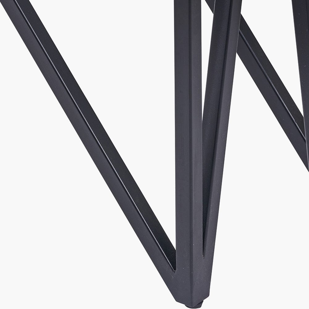 Verde Black Mango Wood and Stone Veneer 2 Drawer Console Table.