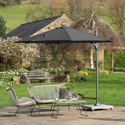 Pacific Lifestyle Outdoors Voyager T1 3m Round Anthracite Parasol House of Isabella UK