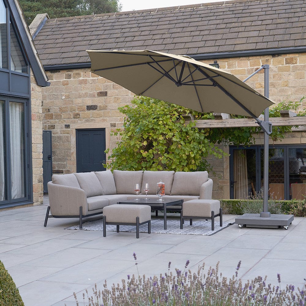 Voyager T1 3m Round Champagne Free Arm Parasol.