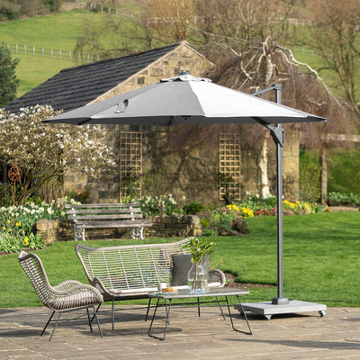 Pacific Lifestyle Outdoors Voyager T1 3m Round Luna Grey Parasol House of Isabella UK