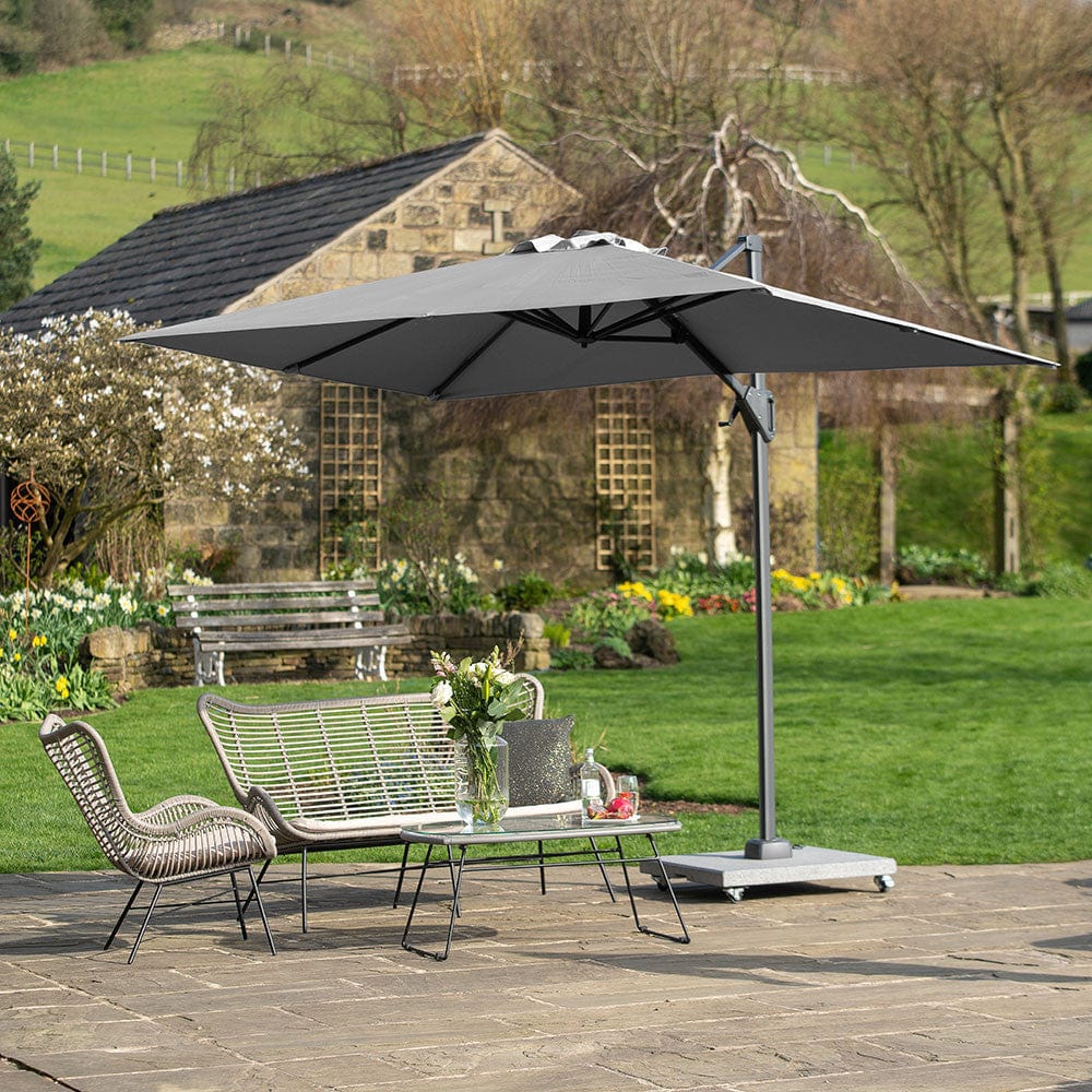 Voyager T1 3m x 2m Oblong Luna Grey Parasol.