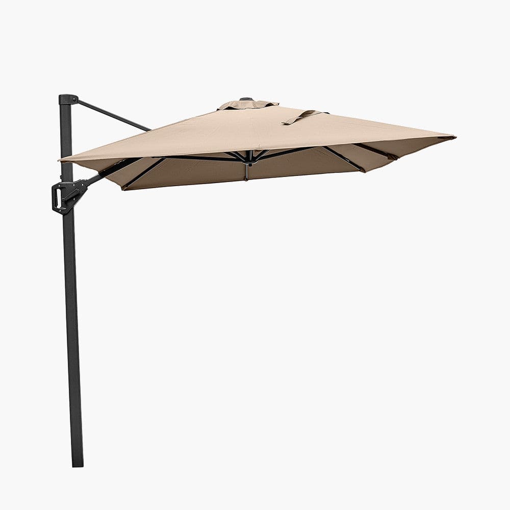 Voyager T1 3m x 2m Rectangular Taupe Free Arm Parasol.