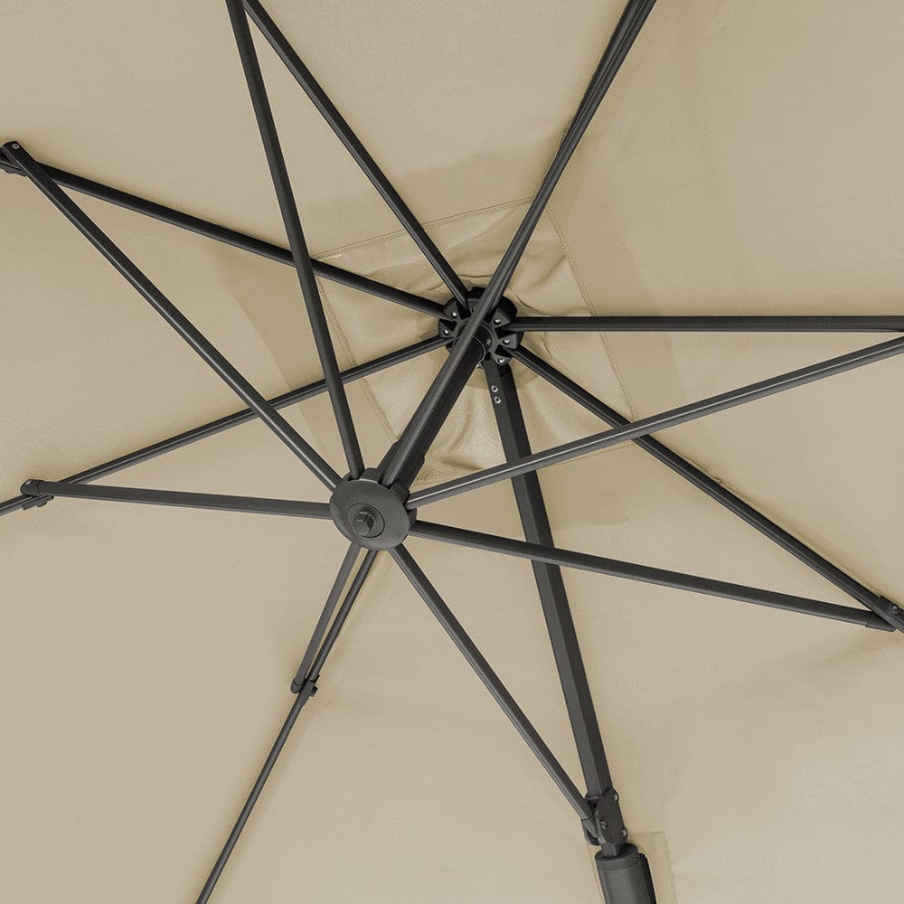 Voyager T2 2.7m Square Champagne Free Arm Parasol.