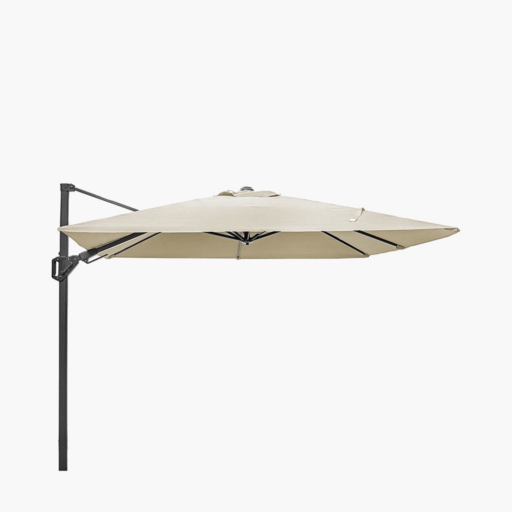 Voyager T2 2.7m Square Champagne Free Arm Parasol.