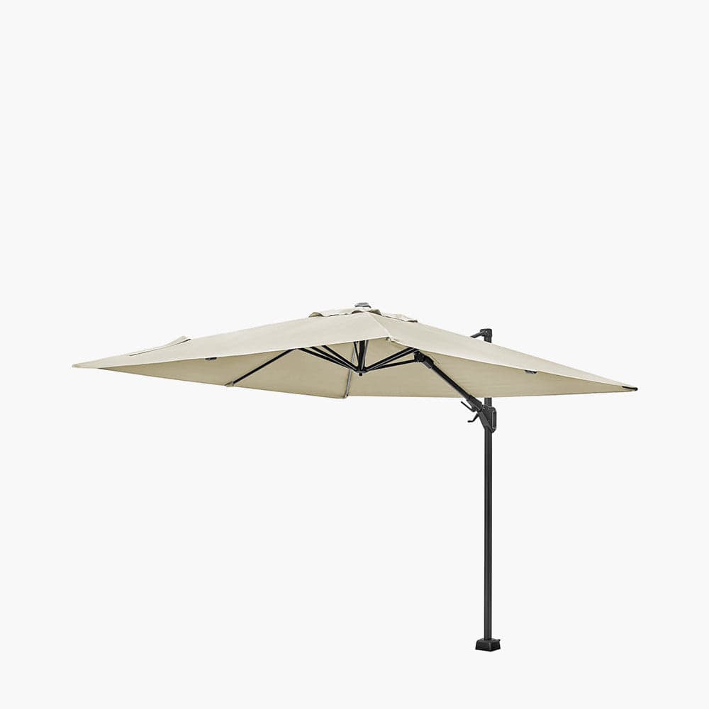 Voyager T2 2.7m Square Champagne Free Arm Parasol.