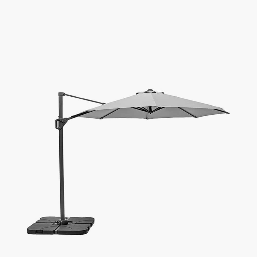 Voyager T2 2.7m Square Luna Grey Parasol.