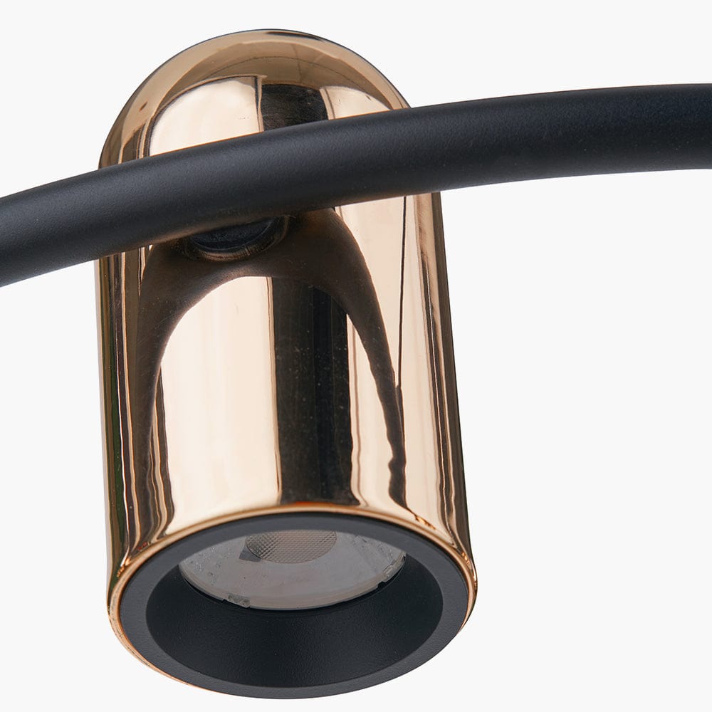 Pacific Lifestyle Outdoors Xena Black and Rose Gold Metal 8 Light LED Pendant House of Isabella UK