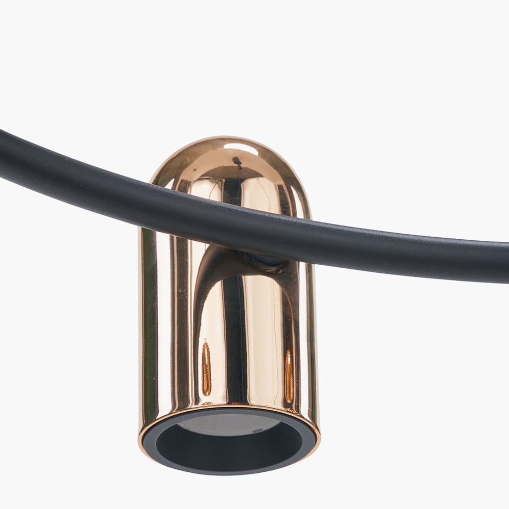 Xena Black and Rose Gold Metal 8 Light LED Pendant.